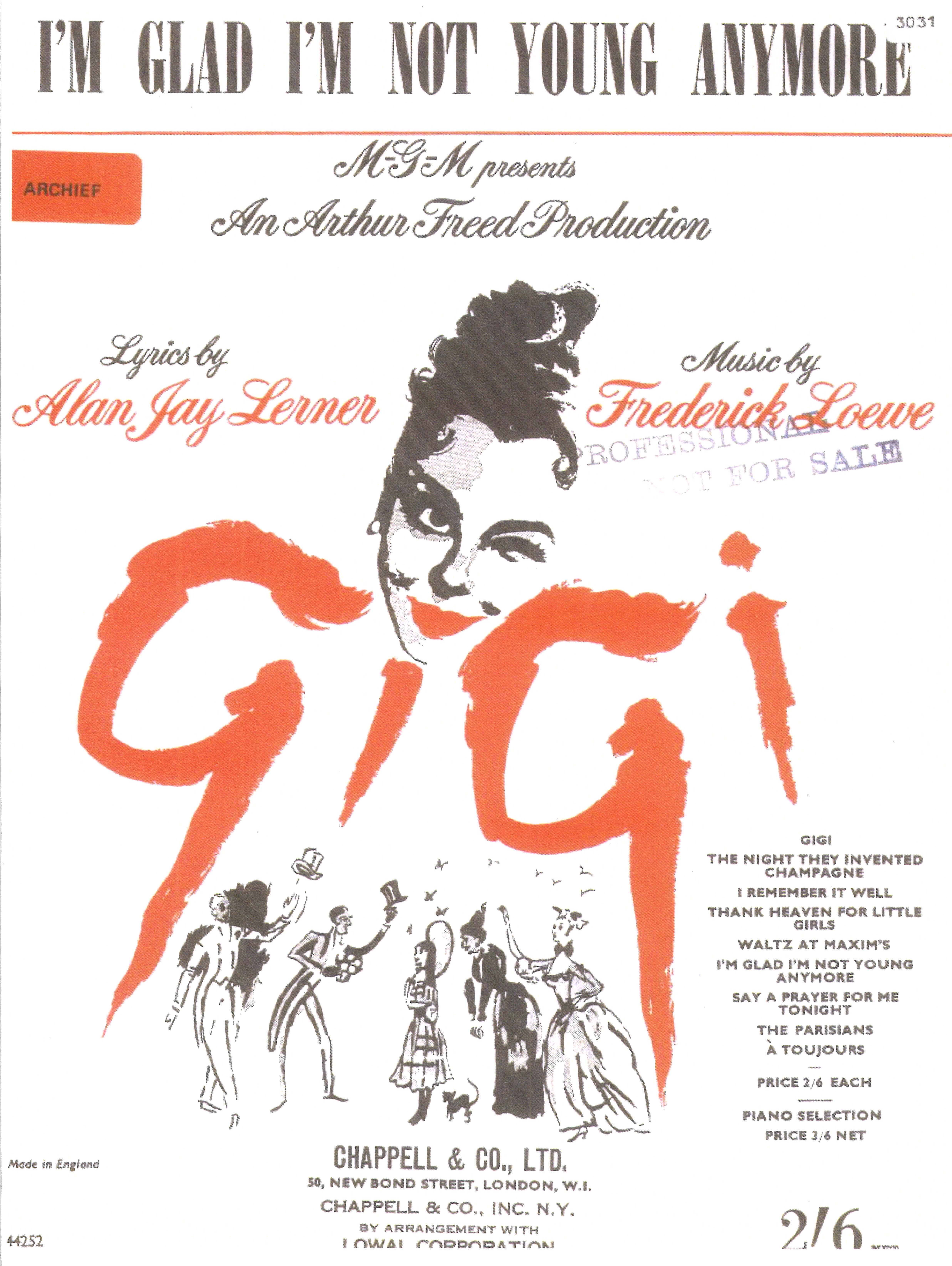 I'm Glad I'm Not Young Anymore (from 'Gigi')