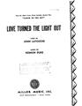Love Turned The Light Out Sheet Music