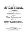 At Daybreak (Mary Carmichael) Sheet Music