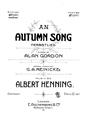 An Autumn Song (Herbstlied) Sheet Music