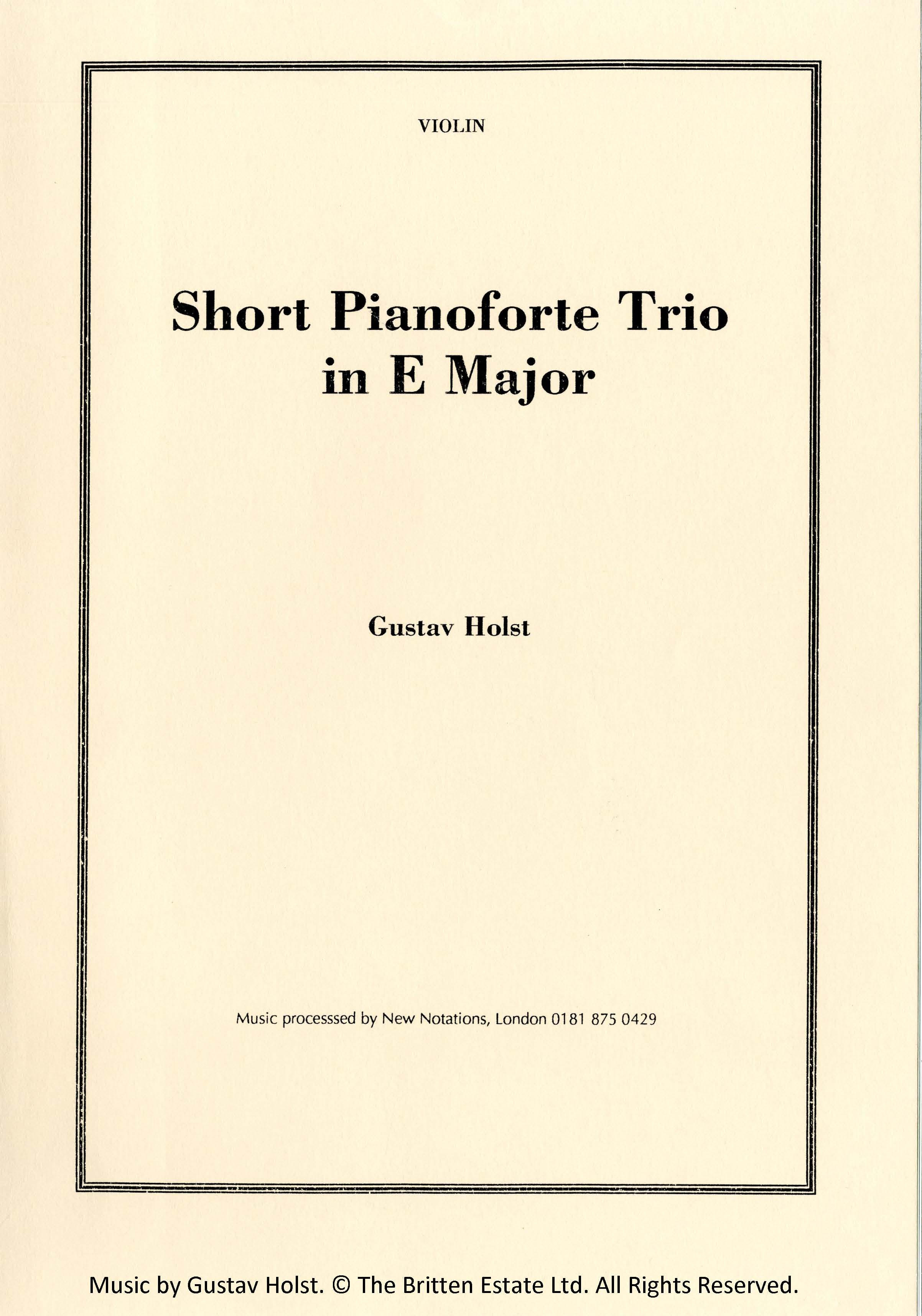 Short Pianoforte Trio in E Major