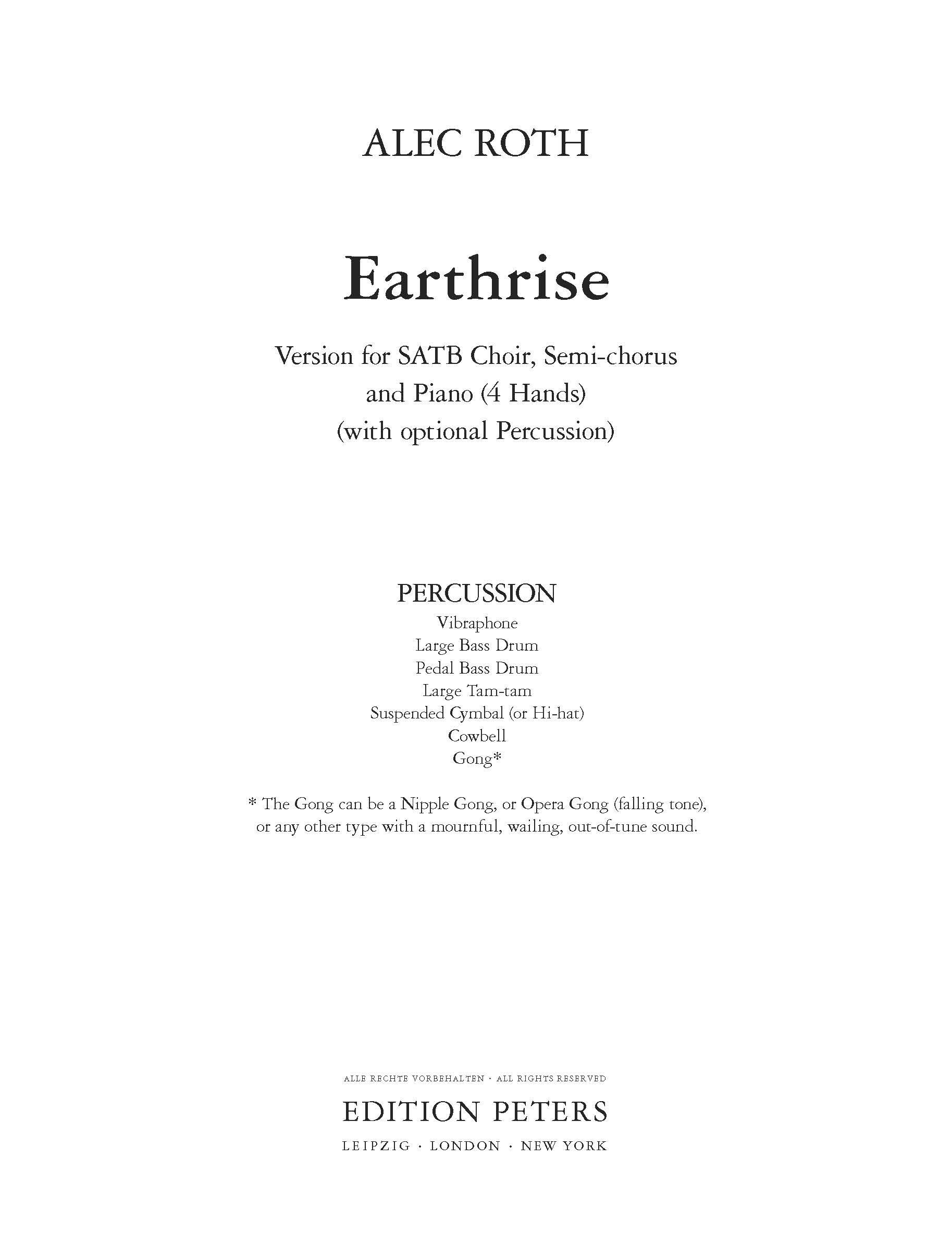 Earthrise (Percussion Score)