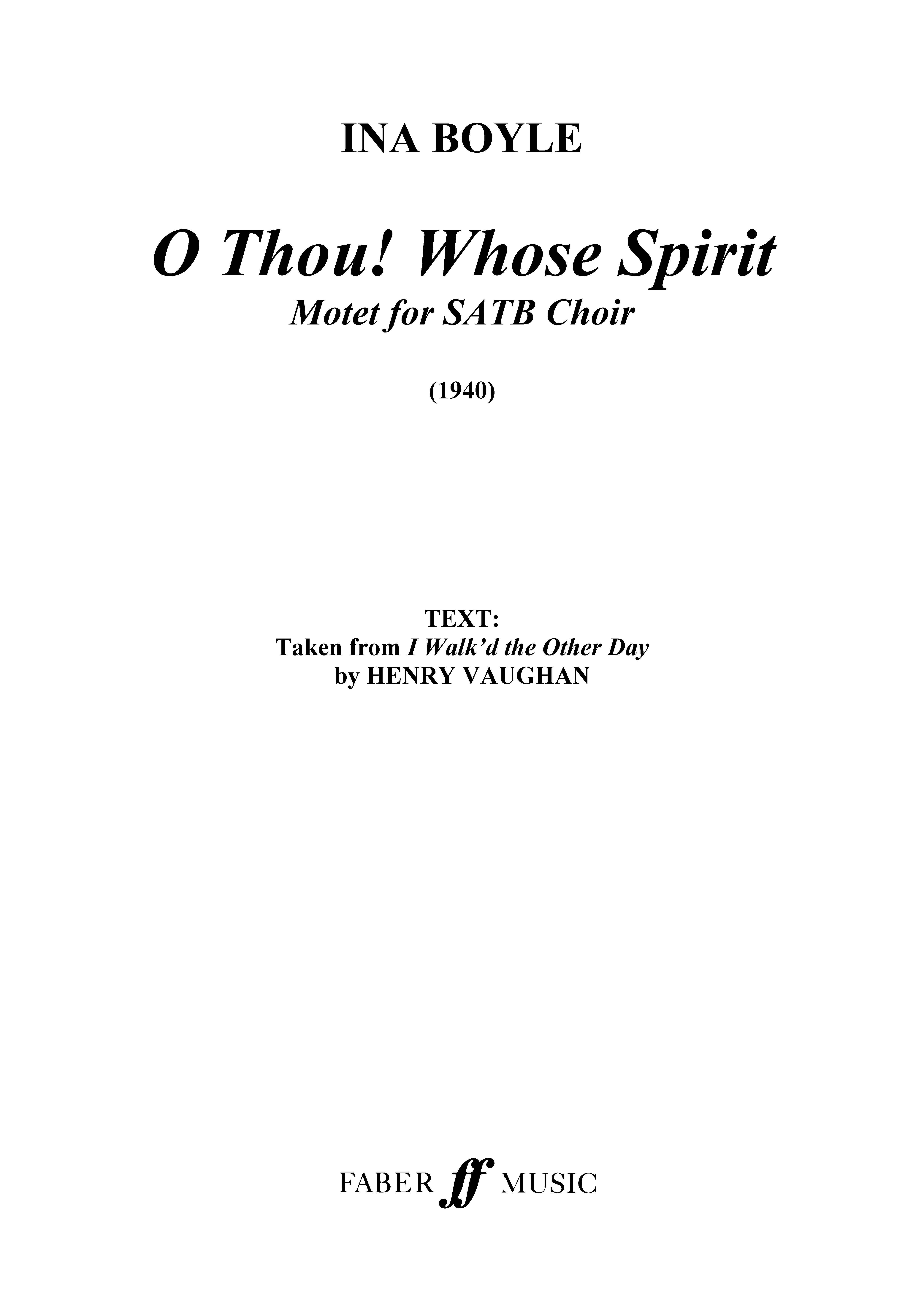 O Thou! Whose Spirit