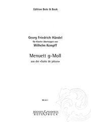 George Frideric Handel - Minuet in G minor arr. Kempff for piano solo ...