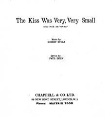The Kiss Was Very, Very Small (from 'Joie De Vivre')