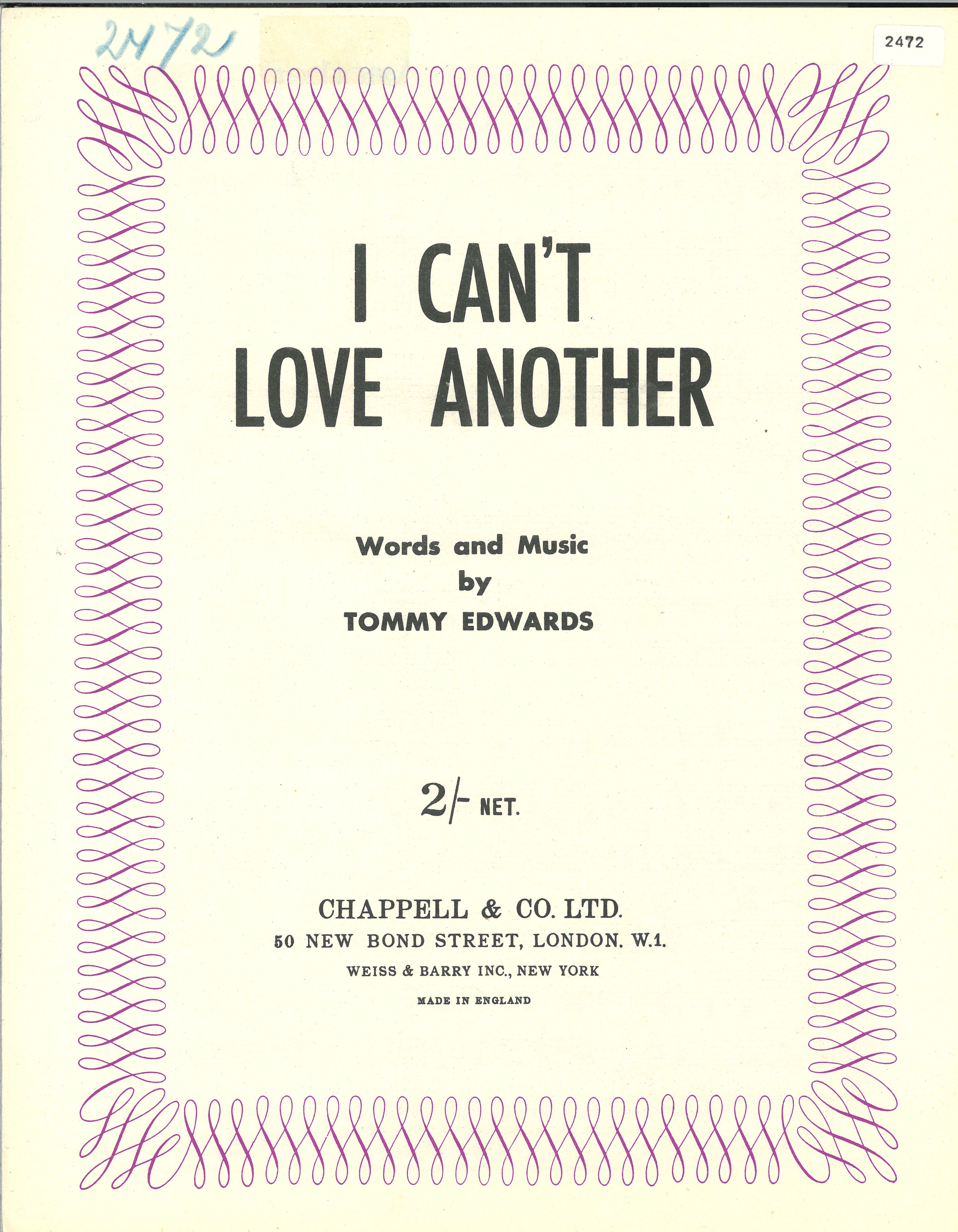 I Can't Love Another