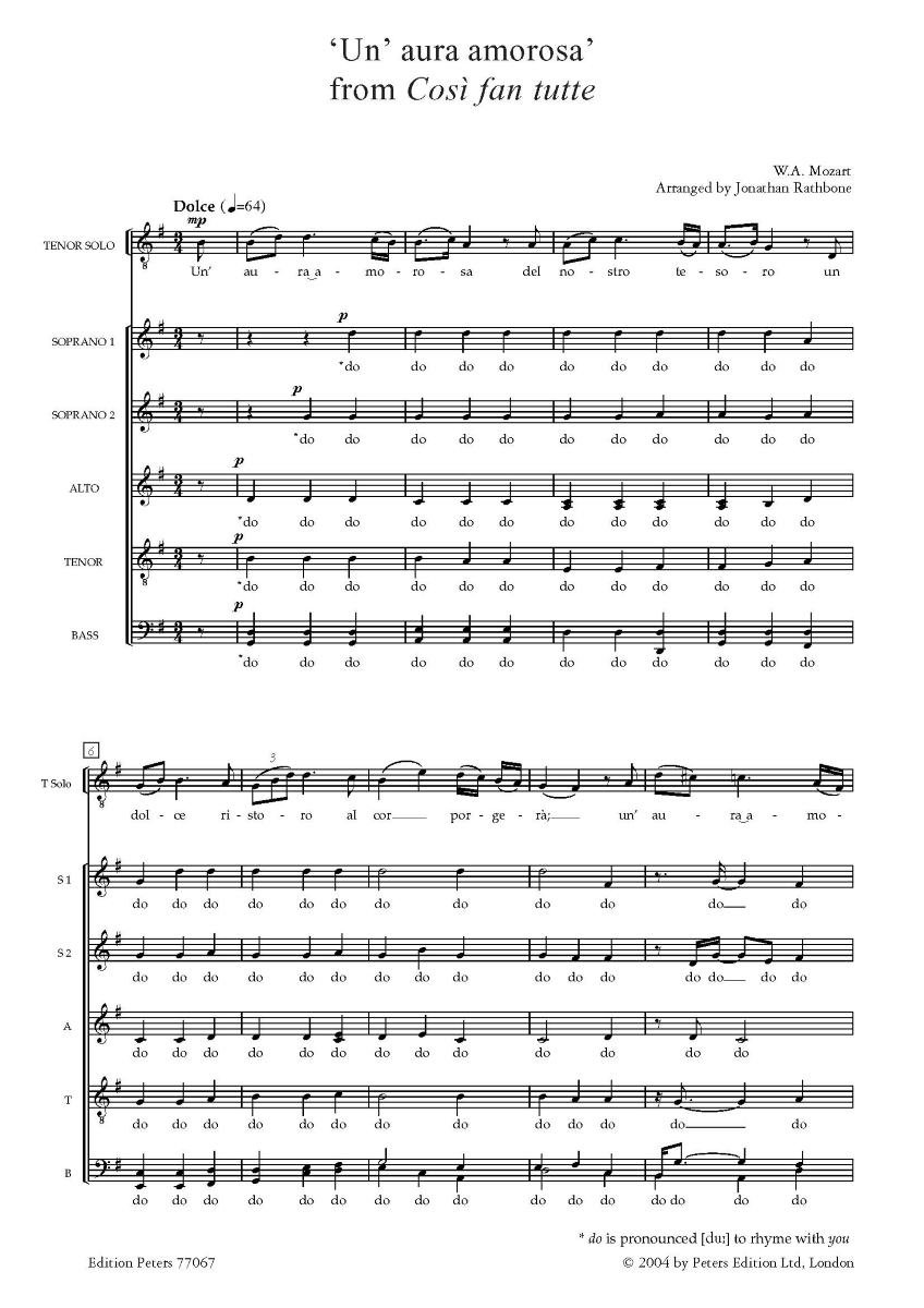 ‘Un’ aura amorosa’ from Cosi fan tutte