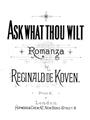 Ask What Thou Wilt Partituras