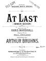 At Last (Arthur Bruhns) Bladmuziek