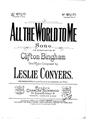 All The World To Me Sheet Music