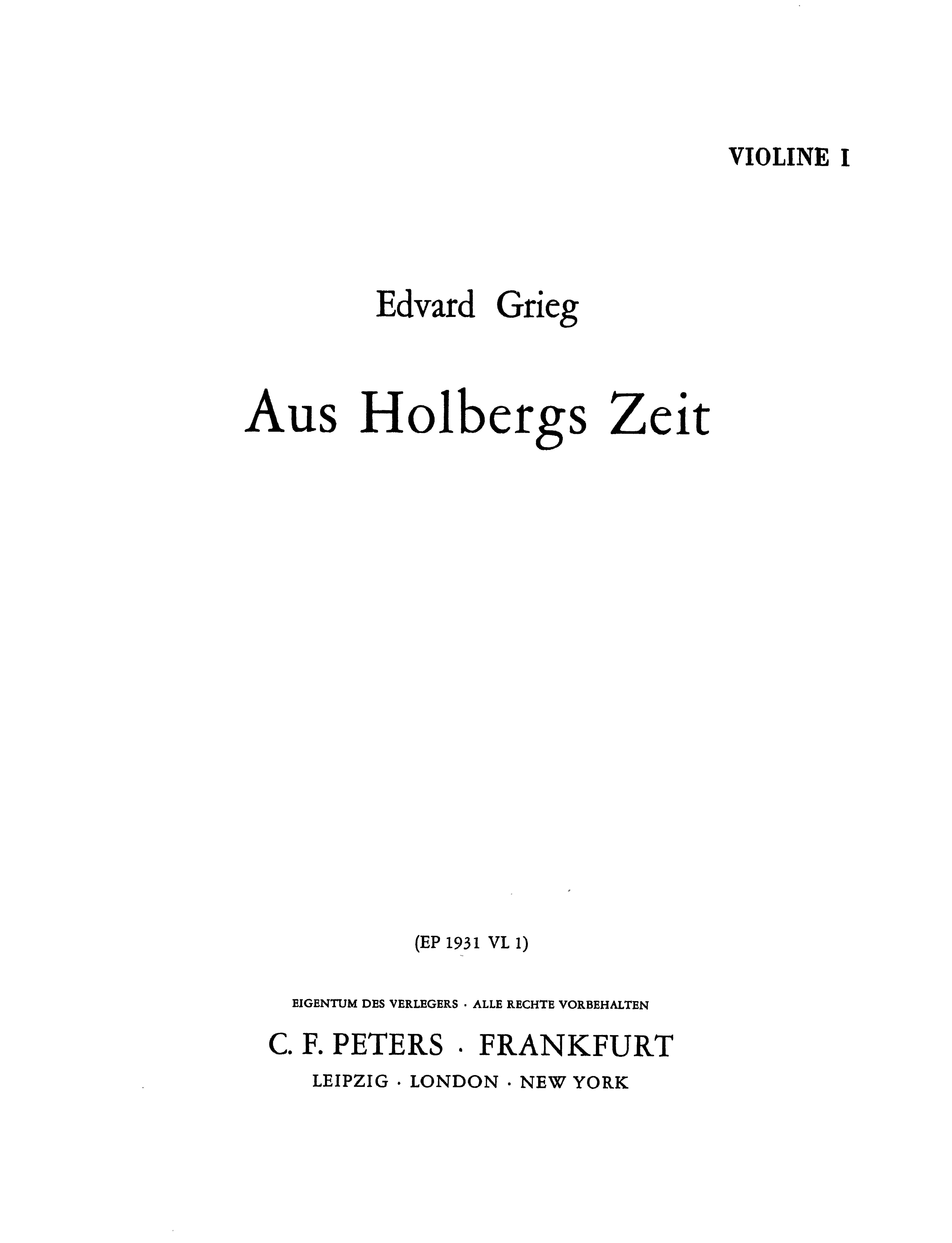 Holberg Suite, Op. 40 (Violin I)