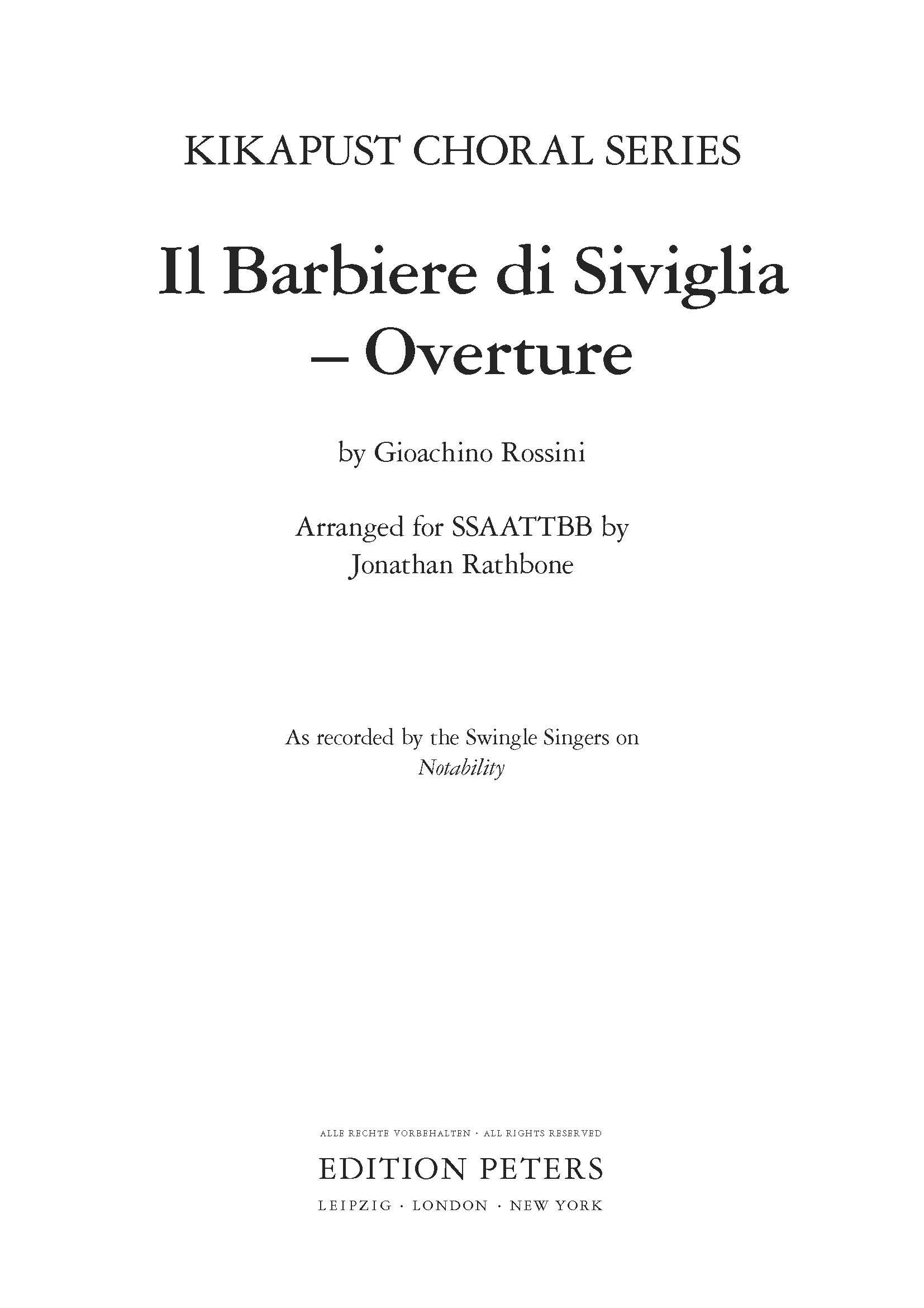 Il Barbiere di Siviglia - Overture