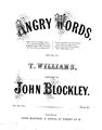 Angry Words Sheet Music