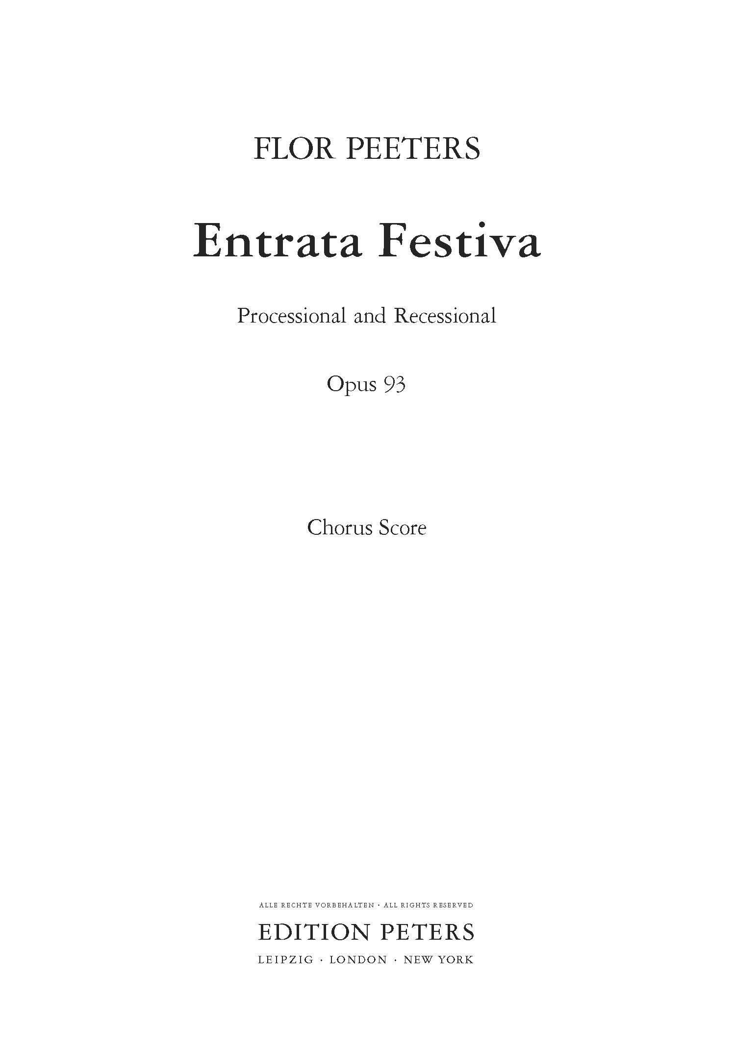 Entrata Festiva (Processional and Recessional)