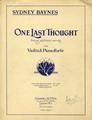 One Last Thought (Song Without Words) Sheet Music