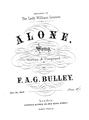 Alone (F. A. G. Bulley) Partiture