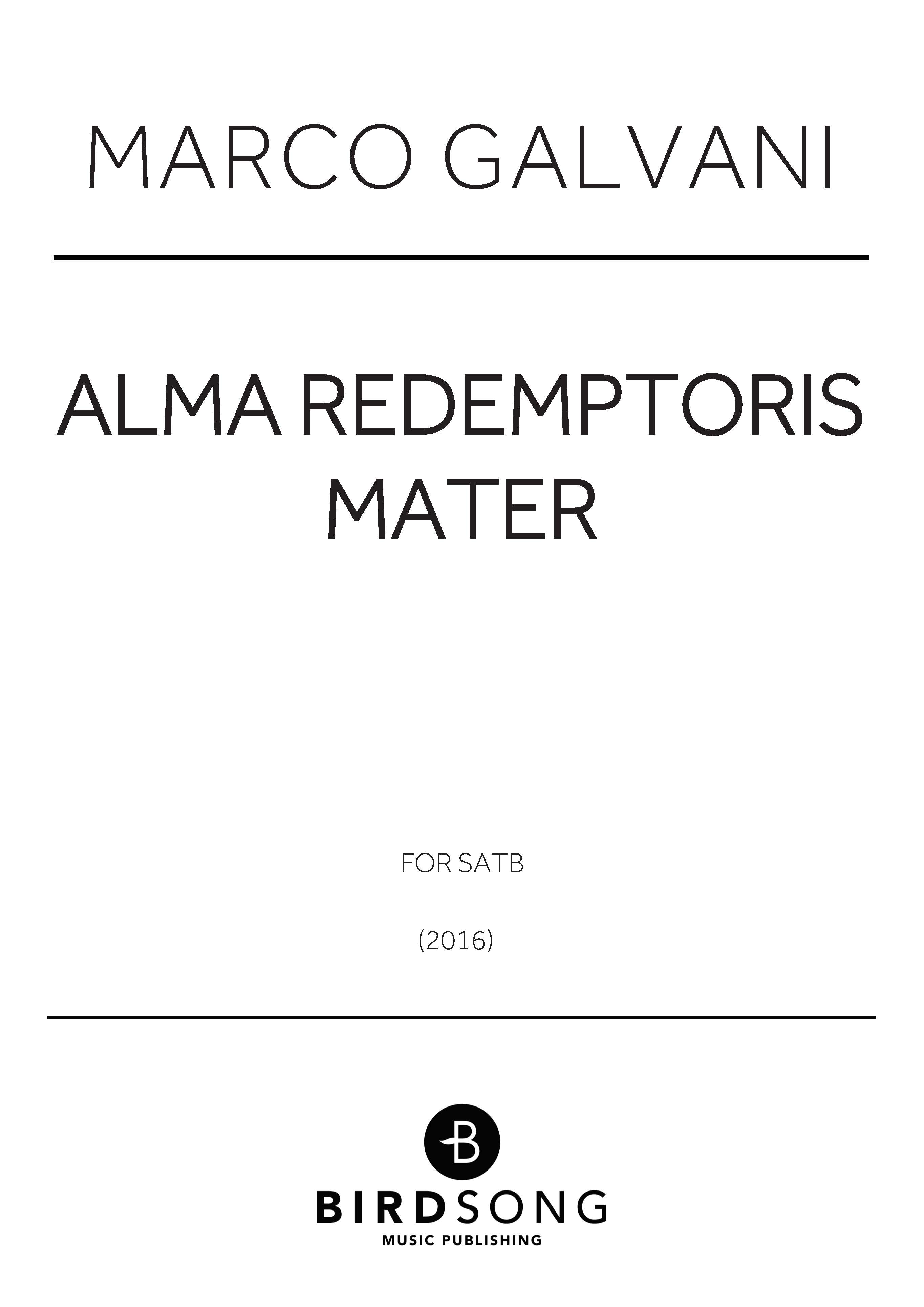 Alma Redemptoris Mater (2018)