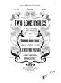 Two Love Lyrics Partitions