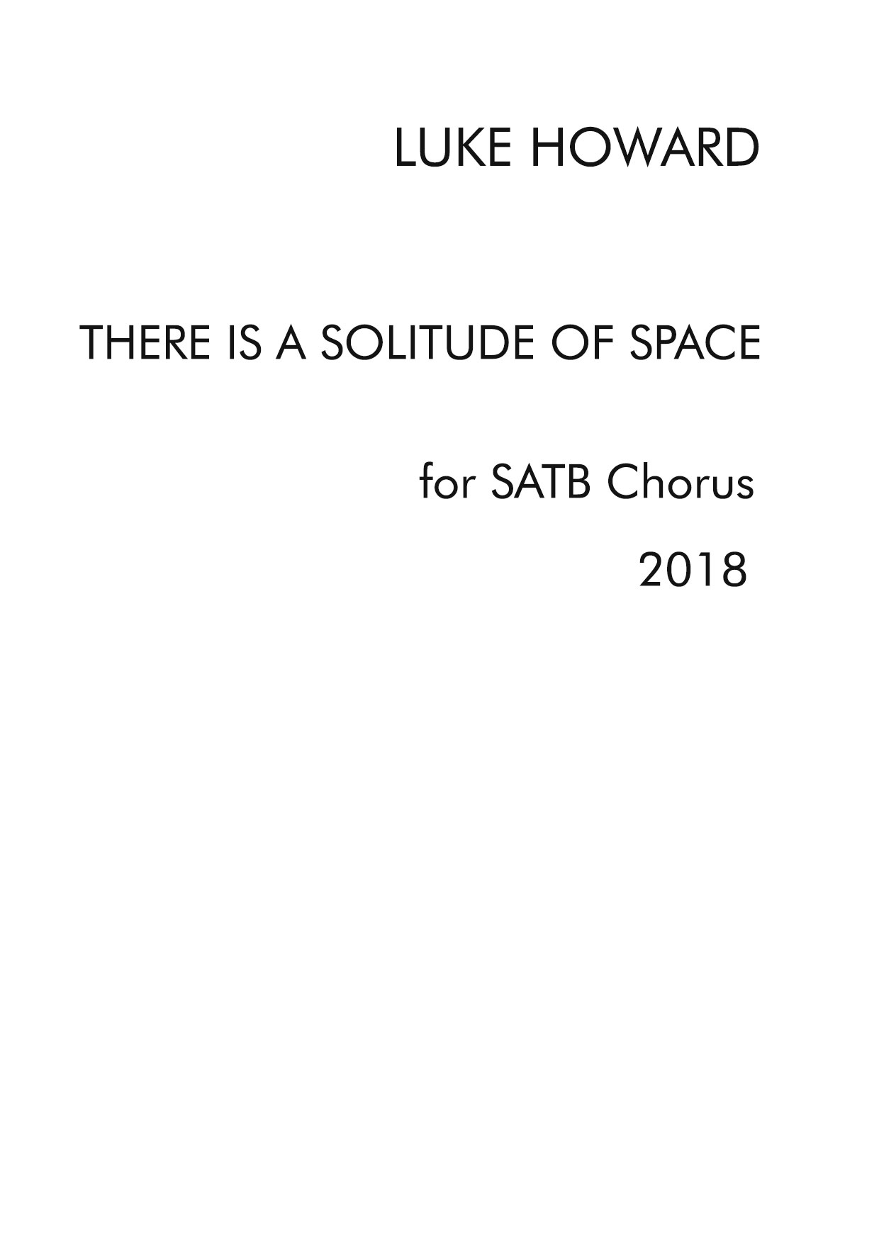 There Is A Solitude Of Space