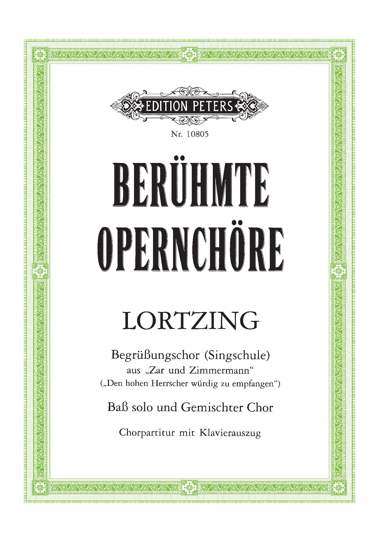 Begrüßungschor (Singschule) aus "Zar und Zimmermann"