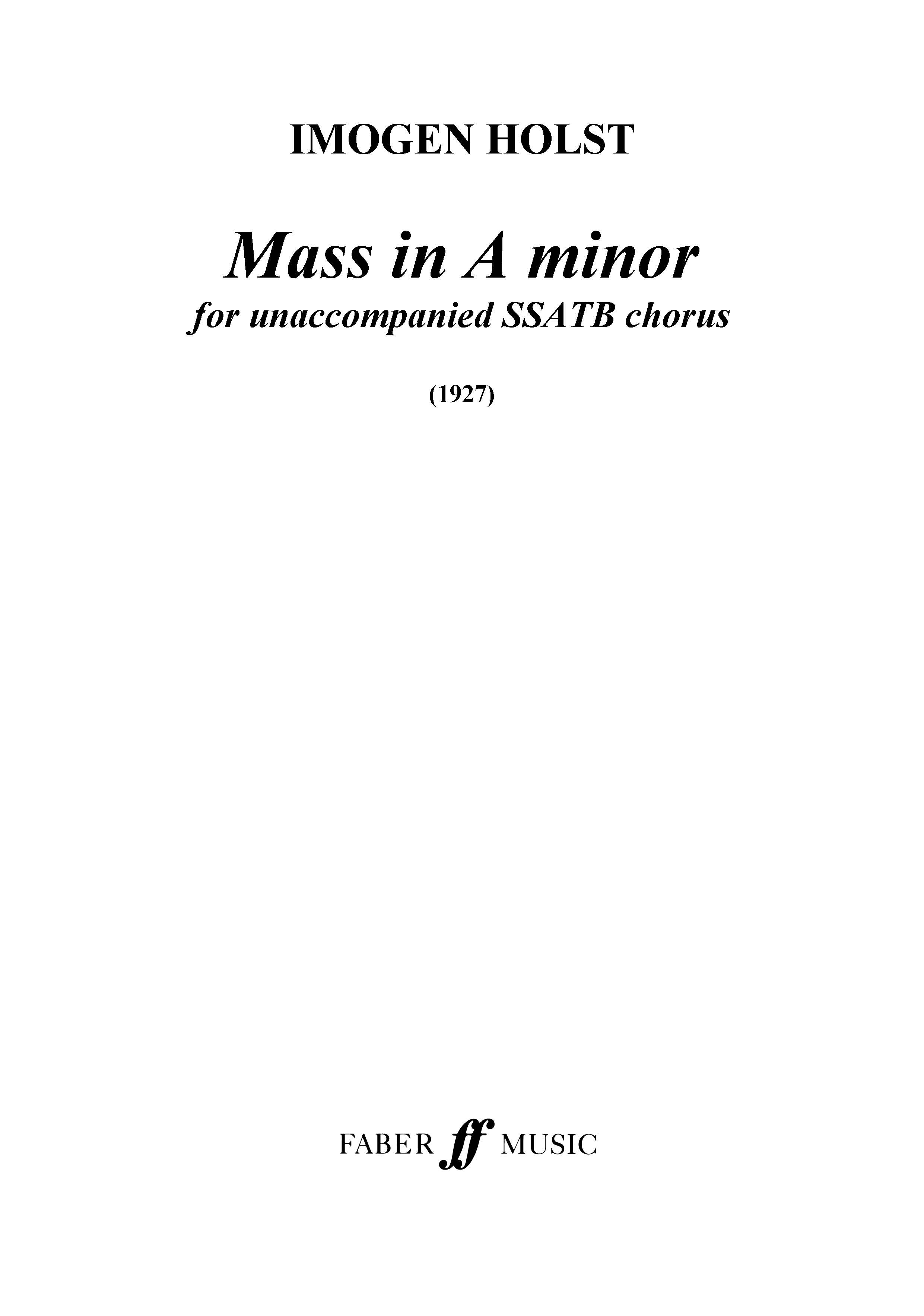 Mass In A Minor