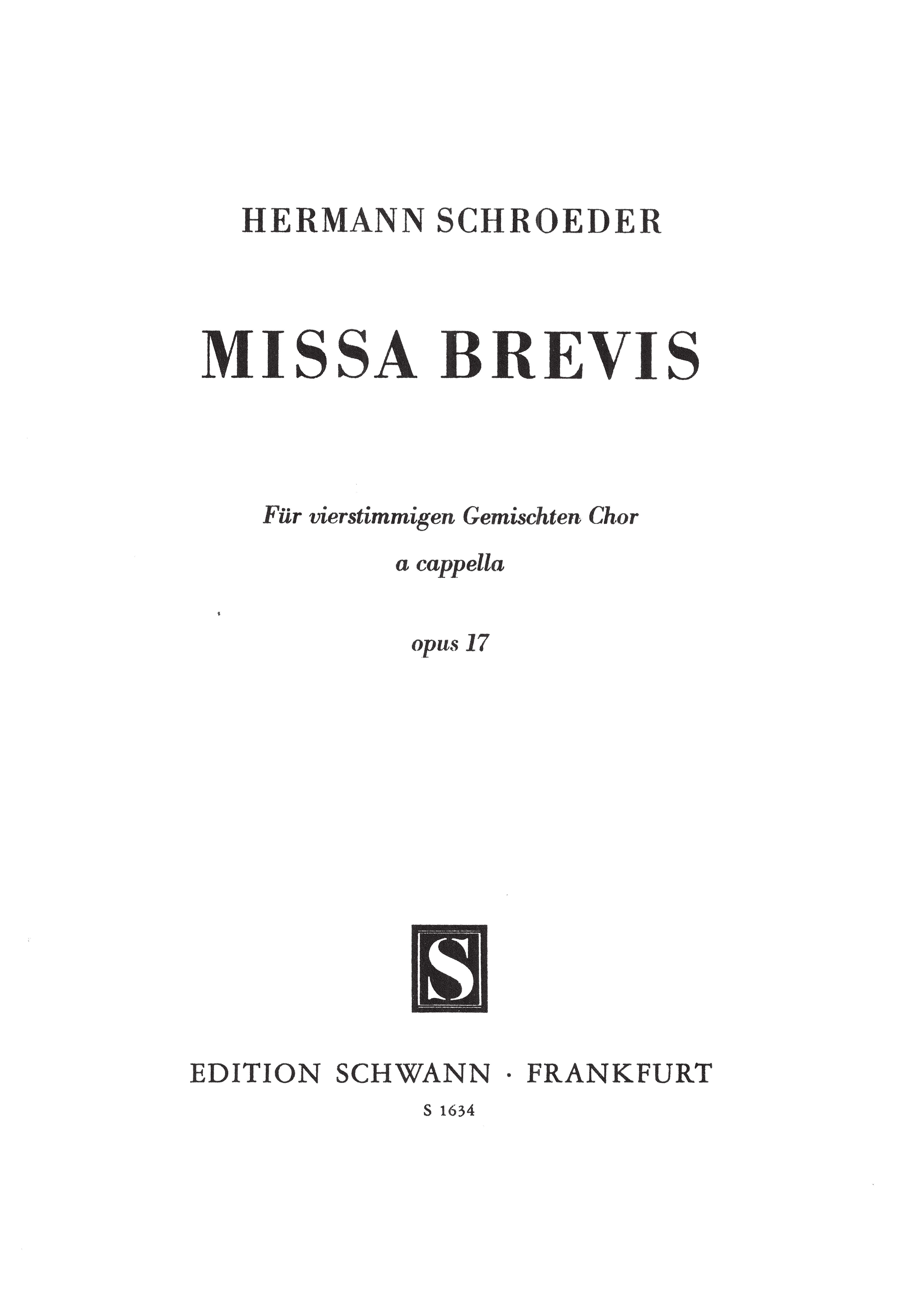 Missa Brevis Op.17