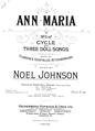 Ann Maria (from Cycle Of Three Doll Songs) Bladmuziek