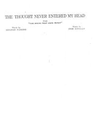The Thought Never Entered My Head (from 'The House That Jack Built')