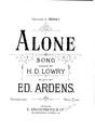 Alone (Ed Ardens) Partiture