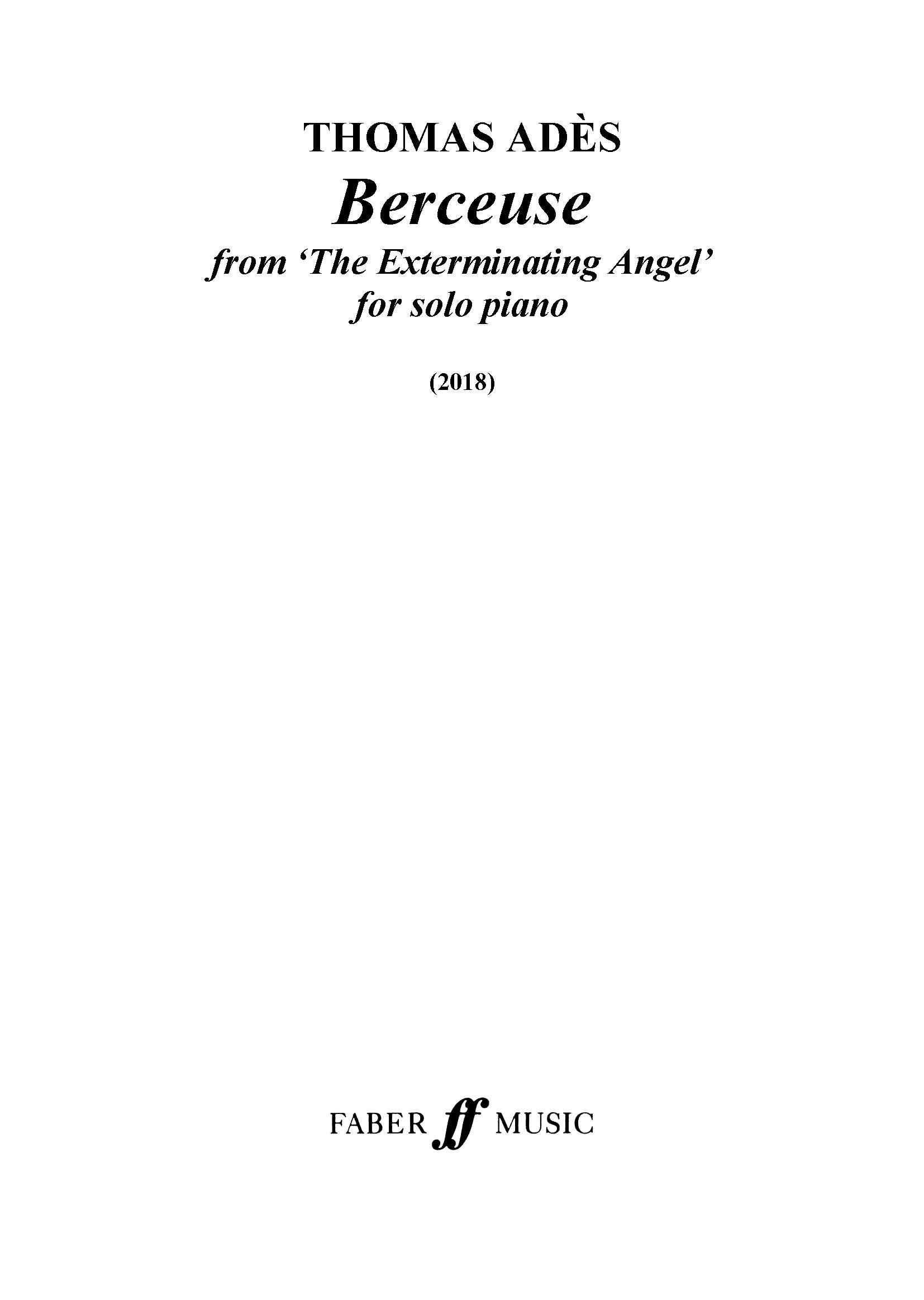 Berceuse (from 'The Exterminating Angel')