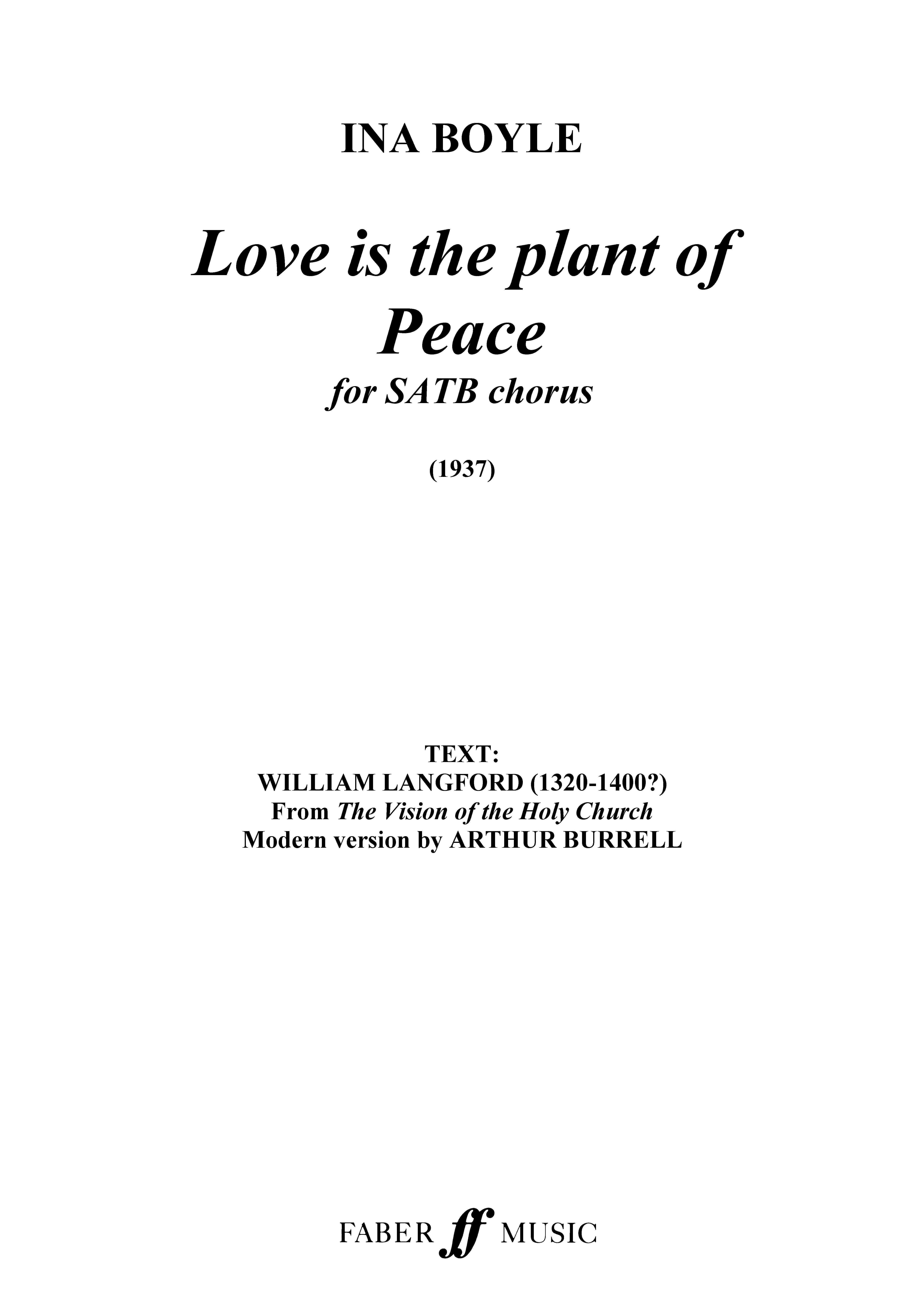 Love Is The Plant Of Peace