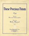 These Precious Things Sheet Music