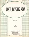 Dont Leave Me Now (Ollie Jones) Sheet Music