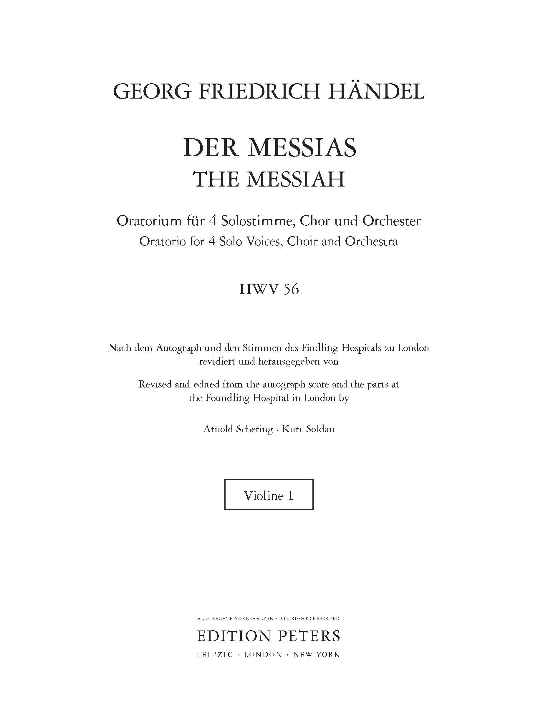 Messiah, HWV 56 (Violin I)