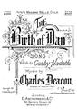 The Birth Of Day Sheet Music