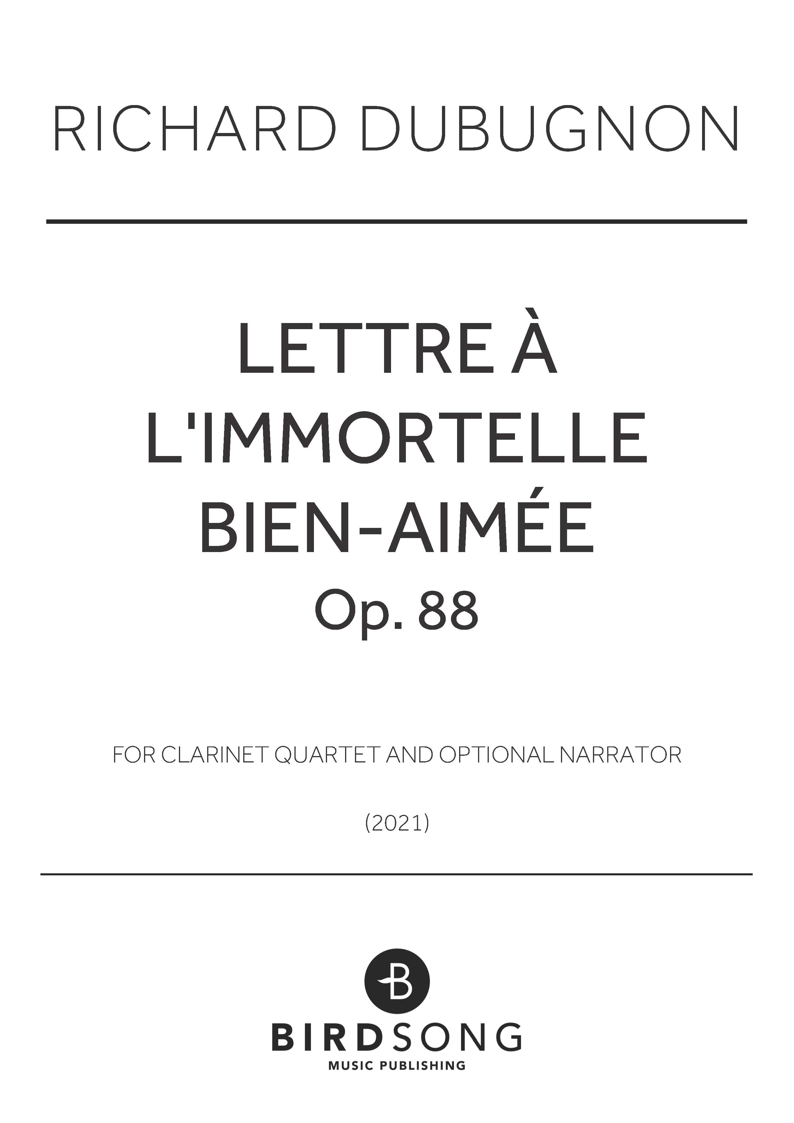 Lettre à l'immortelle bien aimée