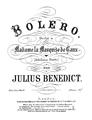 Bolero (Julius Benedict) Partituras Digitais