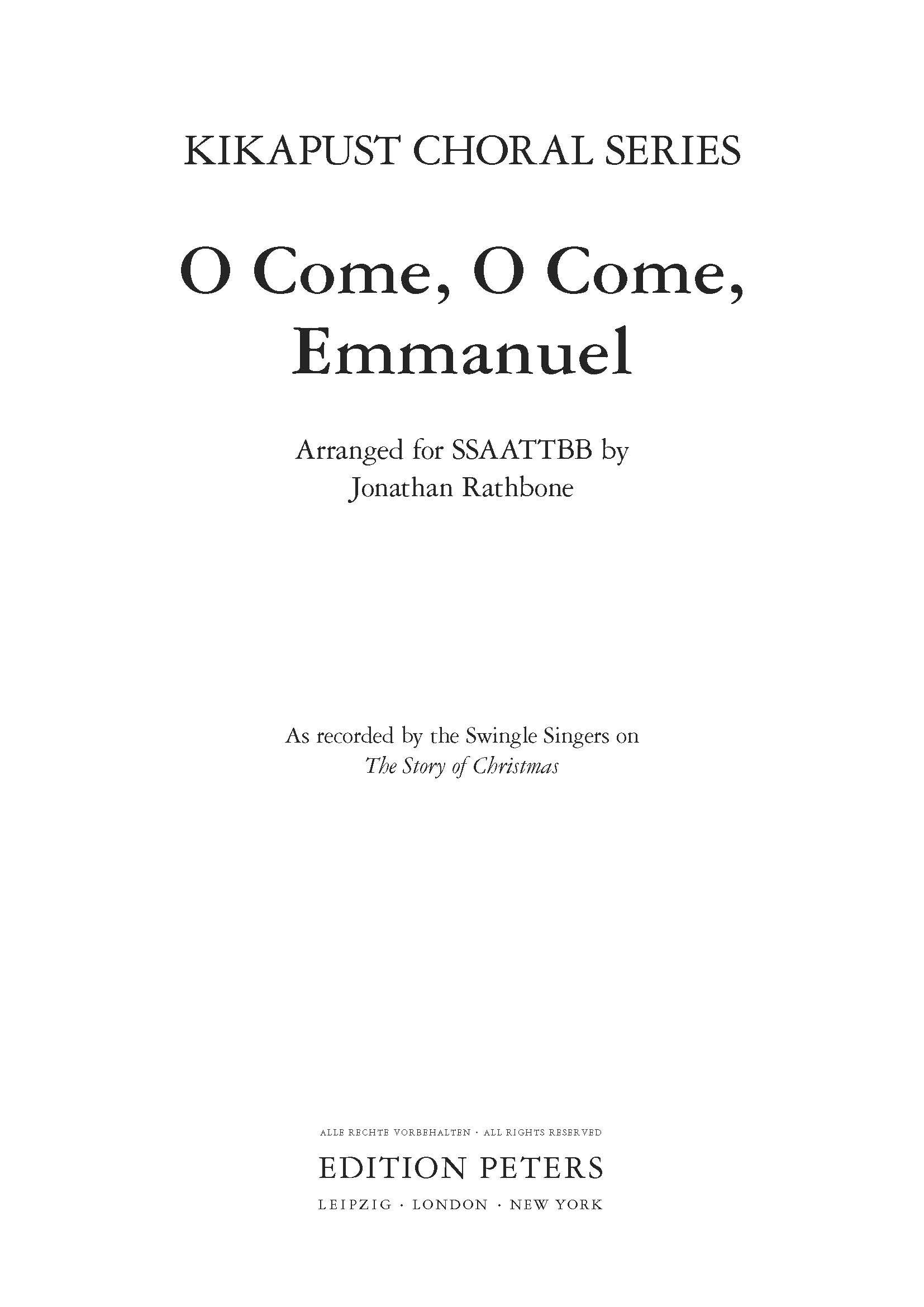 O Come, O Come, Emmanuel