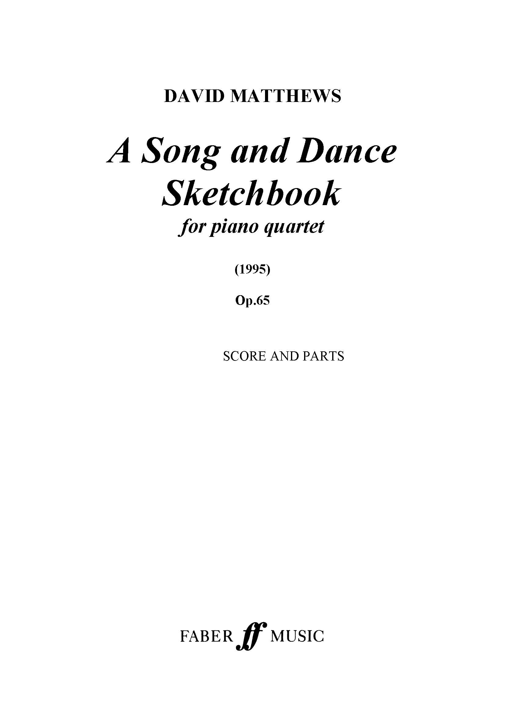 A Song and Dance Sketchbook