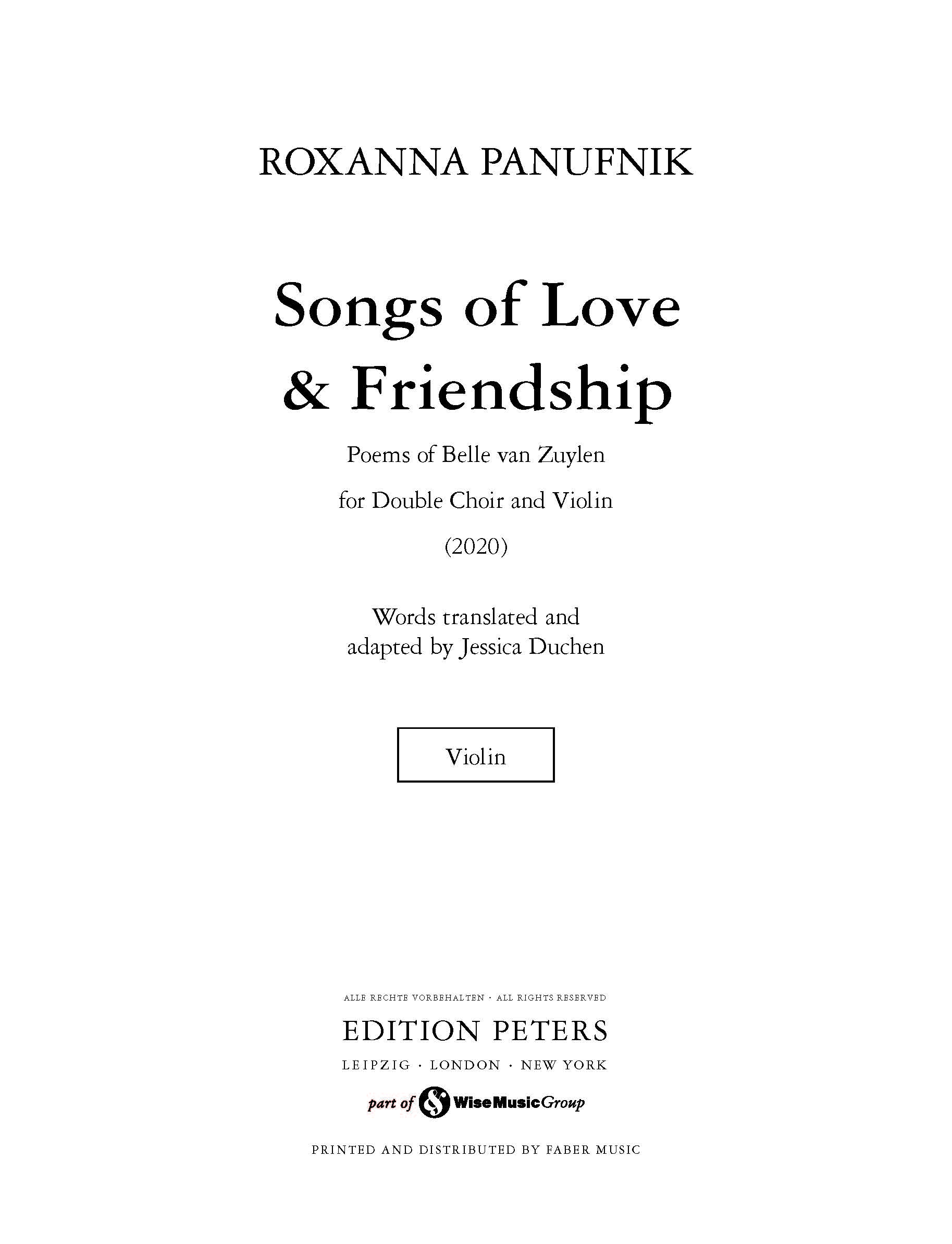 Songs Of Love & Friendship
