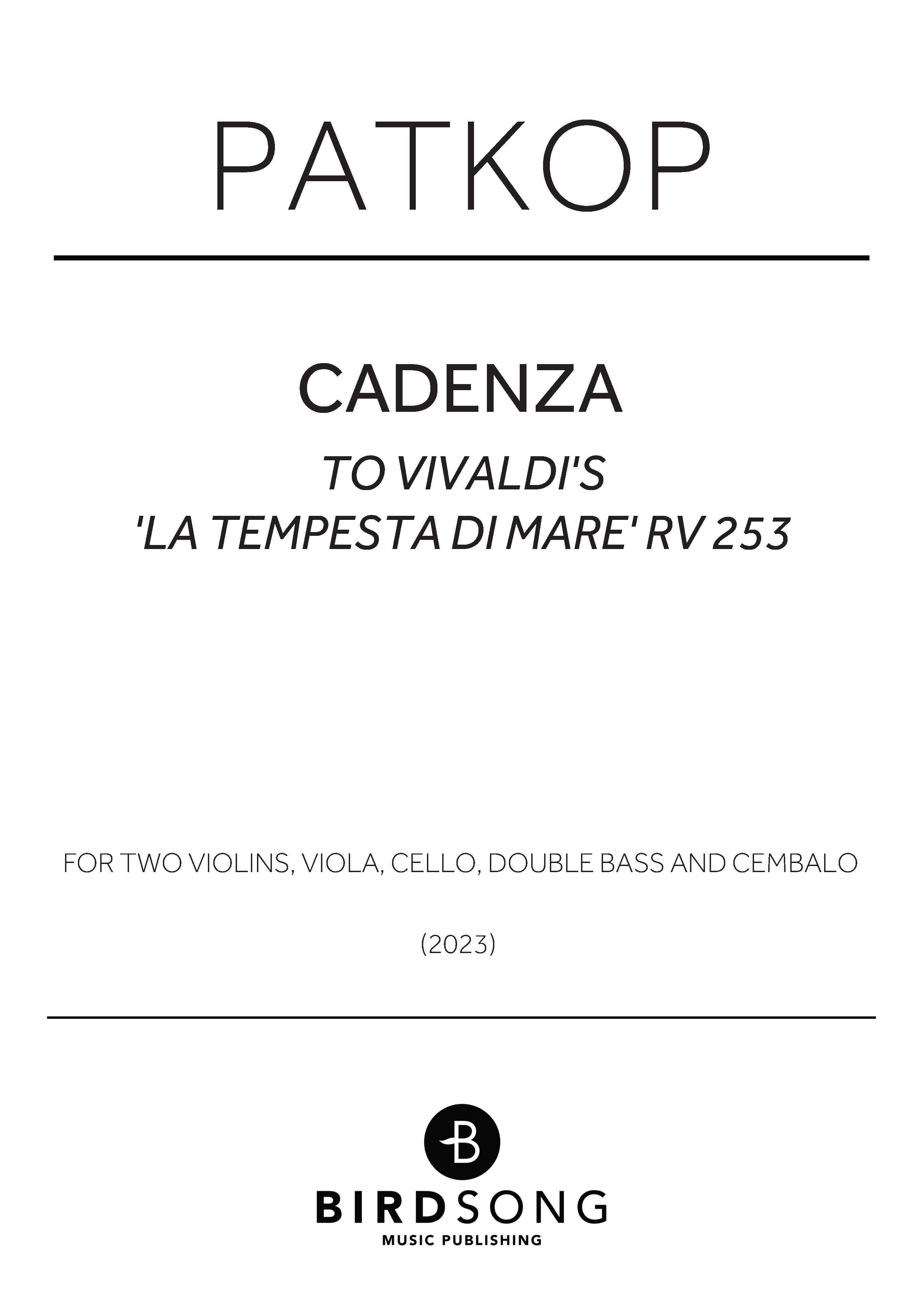 Cadenza to Vivaldi's 'La tempesta di mare' RV 253