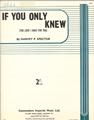 If You Only Knew (The Love I Have For You) Sheet Music