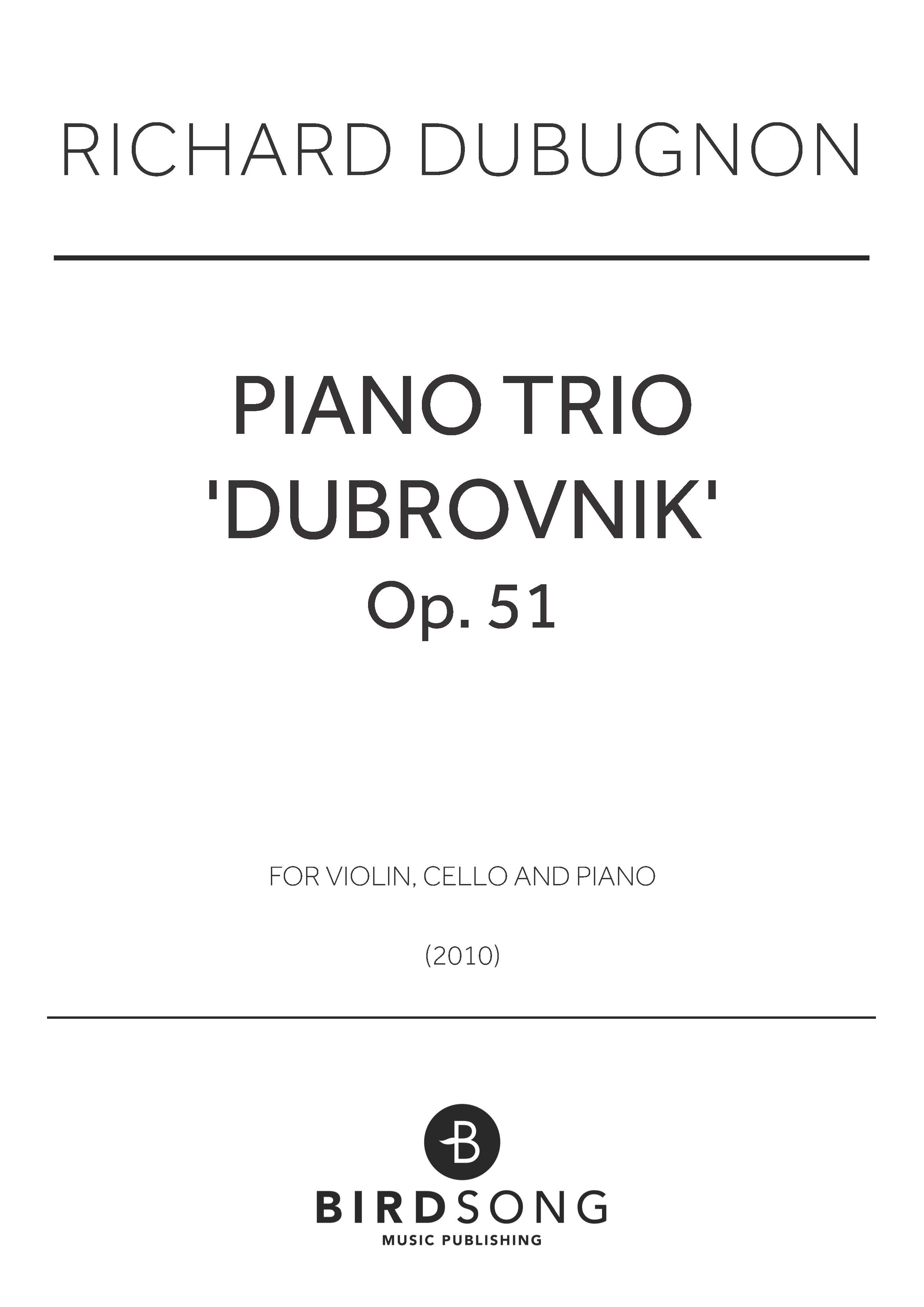 Piano Trio No.1 "Dubrovnik"