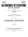 As Friends At Eventide (Who Say Goodnight) Sheet Music