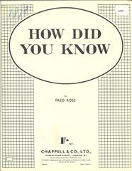 How Did You Know