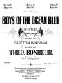 Boys Of The Ocean Blue Partituras