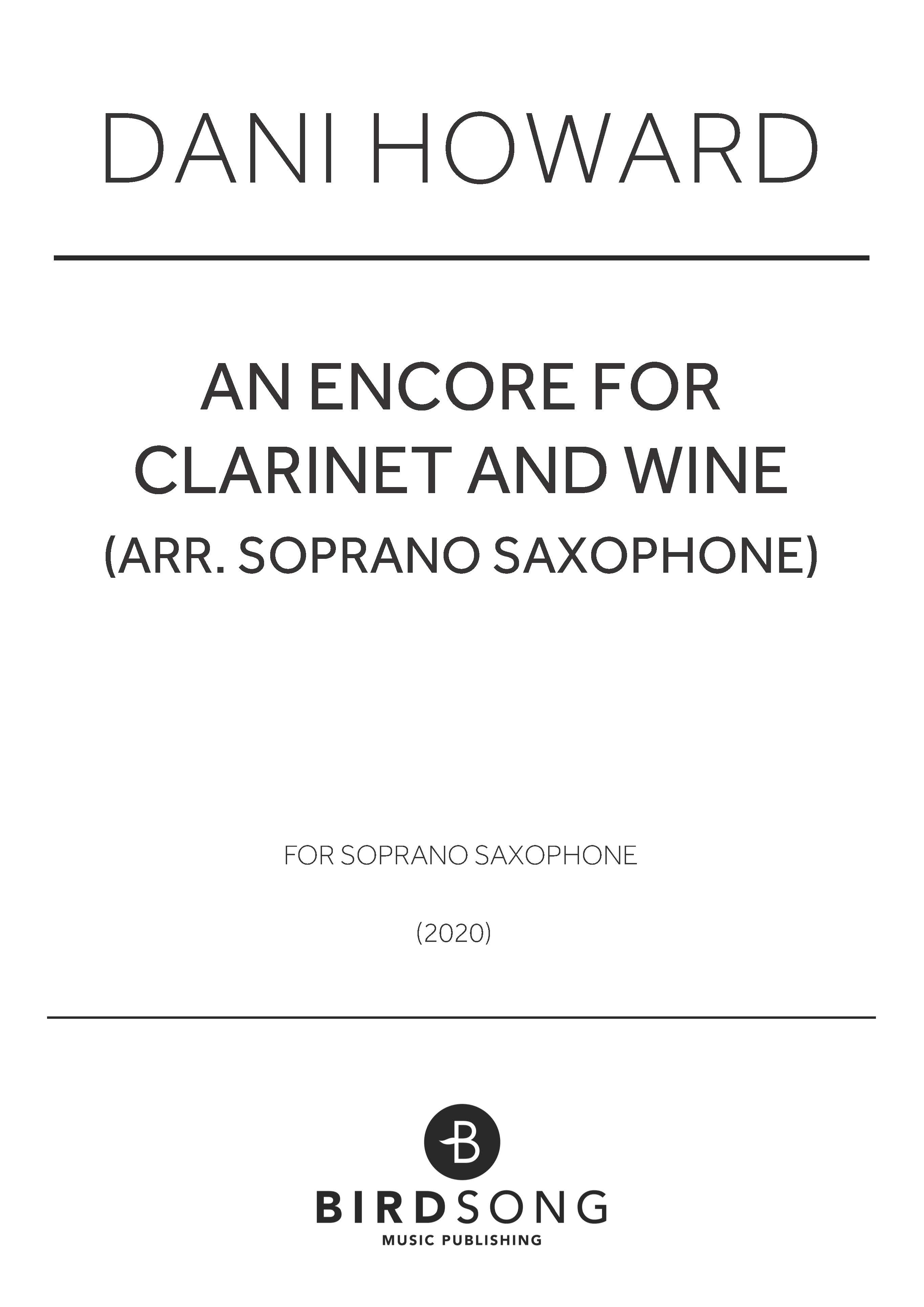 An Encore for Clarinet and Wine
