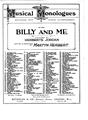 Billy And Me Sheet Music