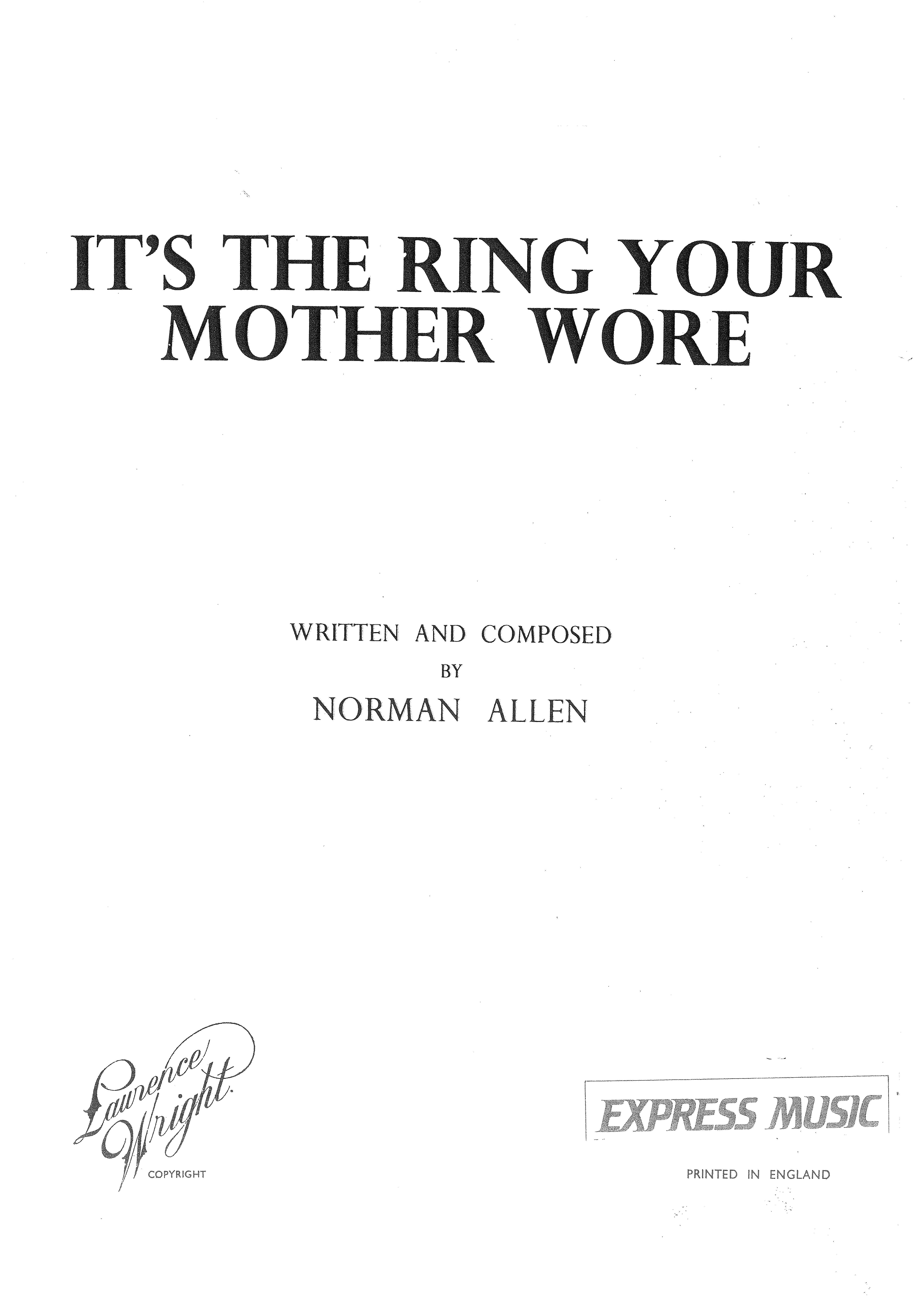 It's The Ring Your Mother Wore