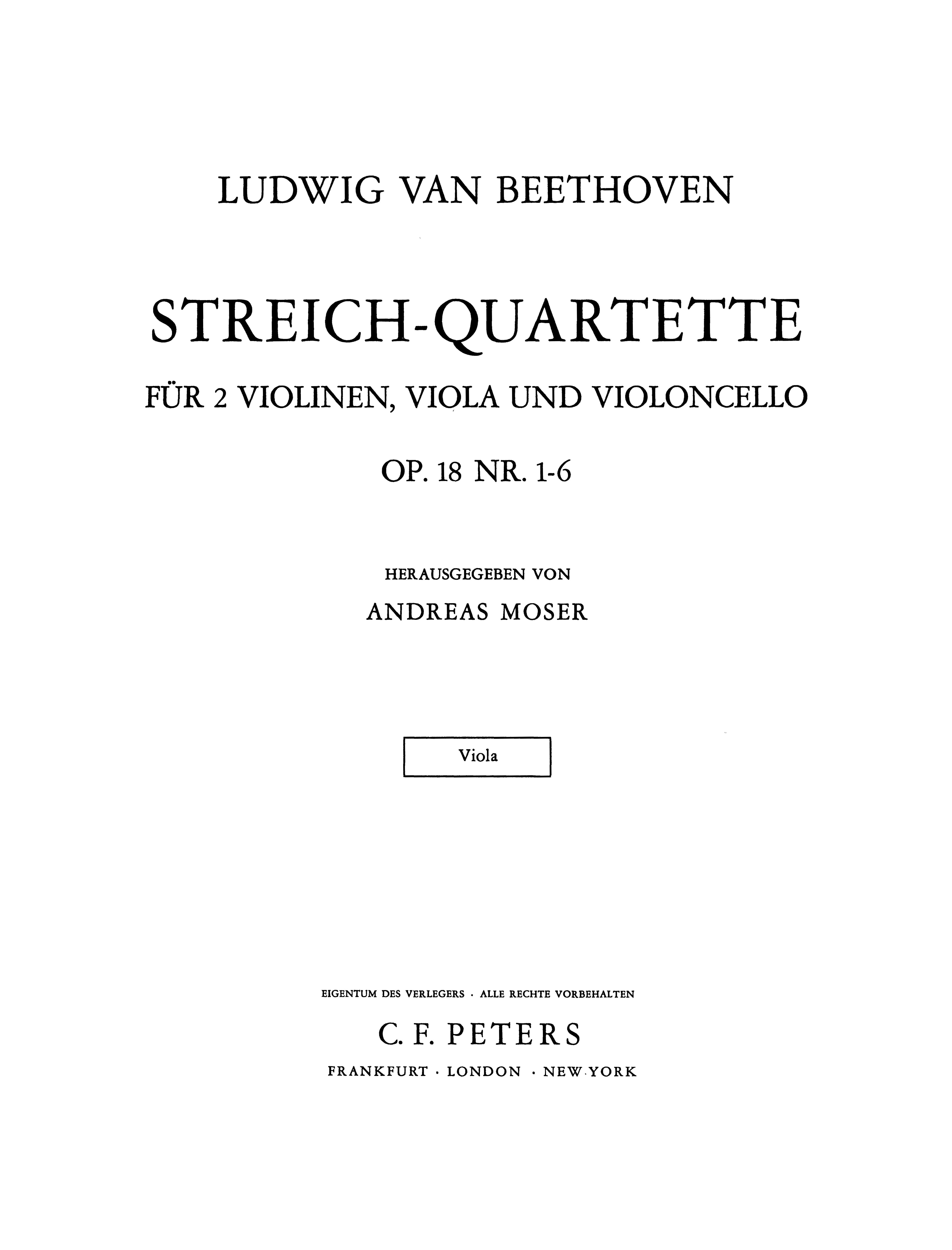 String Quartets Complete Vol.1: Op.18 Nos.1-6